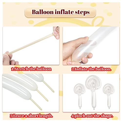 200 Pcs 260 Balloons Long Balloons White and Clear Twisting Animals for Balloon Arch Garland Birthday Wedding Party Decoration - Thumbnail 6