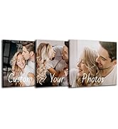 FZJSKJ 3 Panel Photo to Canvas Prints Personalized Split Canvas Picture (12x12 inches 3pcs) Custo...