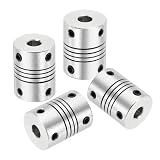 QUARKZMAN 4 Stück Flexible Kupplungen 5mm Bis 5mm Aluminiumlegierung Verbindungsstück Flexible Wellenkupplungen Motorkupplung Für 3D Drucker CNC Maschine Motor Encoder D15 X L20mm
