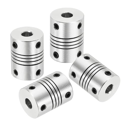 QUARKZMAN 4 Stück Flexible Kupplungen 5mm Bis 5mm Aluminiumlegierung Verbindungsstück Flexible Wellenkupplungen Motorkupplung Für 3D Drucker CNC Maschine Motor Encoder D15 X L20mm