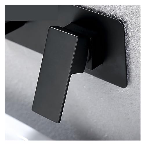Mezclador de lavabo de pared en negro mate con latón de alta resistencia 7