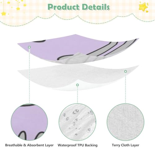 Parure de lit bébé imperméable violette motif lapin pour de douces nuits - 6