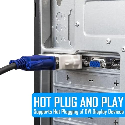 Image of Tobo VGA Adapter DVI-I 24+1 Male to VGA 15 Pin Female Adapter Supports 1080P Full HD for Computer, PC Host, Laptop, Graphics Card to HDTV, LG HP Dell Monitor and Projector TD-523H