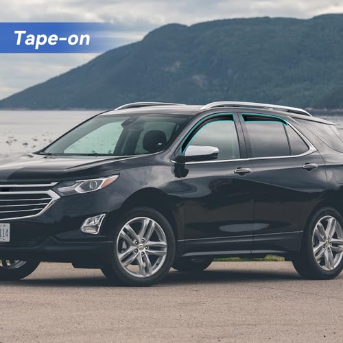 Image of Window Visors Rain Guards for 2010 2011 2012 2013 2014 2015 2016 2017 Chevy Equinox, Out-Channel Window Vent Wind Deflectors Visors Shades for 10-17 Equinox