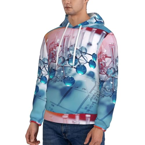 nanger Chemical Periodic Table Print Men'S Casual Hooded Sweatshirt, Thin Fleece Long Sleeve Hoodie Pullover With Pocket3
