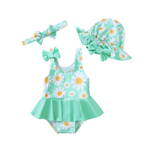 Image of Saeaby Newborn Baby Girl Swimsuit Toddler Ruffle Swimsuit Bikini Tankini Infant Swimwear One Piece Bathing Suits for Girls