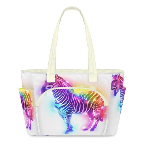 Sac à main léger matelassé et grande sacoche zébrée arc-en-ciel pour femme