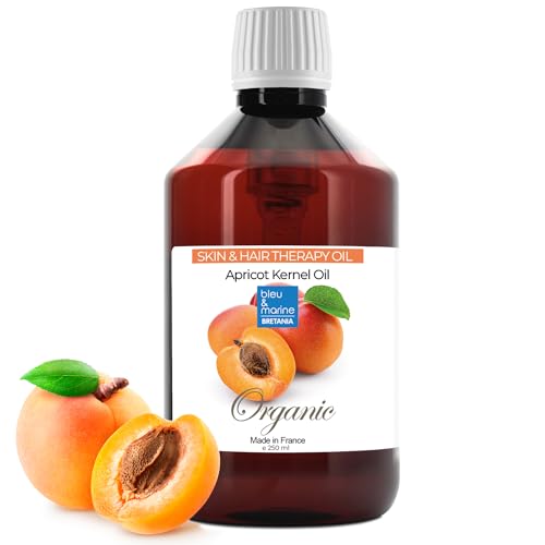 Aceite Orgánico de Nuez de Albaricoque 250 ml Prensado en Frío 100% Puro Vegetal Virgen Extra - Aceite Ecológico Seco Cabello y Corporal y Facial