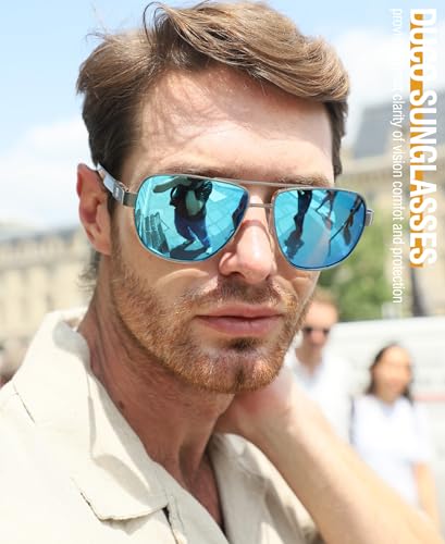 Image of DUCO Aviator Sunglasses for Men Women Carbon Fiber Polarized Sunglasses Men UV Protection for Driving Golf Fishing 3051