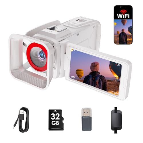RAZPLYN 4K Video Camera Camcorder 64MP WiFi for YouTube Vlogging,