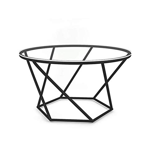 Parlour Coffee Table/Wrought Iron Side Table, Tempered Glass Table Top