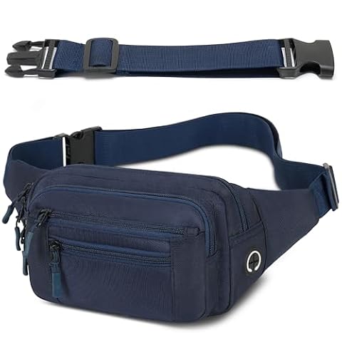 Bumbags nerka nerka modna torba nerka z 30 cm przedłużonym paskiem na spacery z psem wspinaczka turystyka podróż jazda na rowerze dziewczyny panie mężczyźni kobiety, Ciemnoniebieski, Jeden rozmiar,
