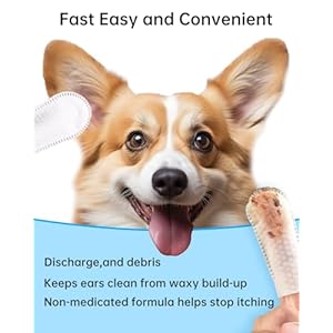 Dog Ear Wipes Finger, Ear Cleaner Finger Wipes for Ear Wax, Debris, Deodorizes, Ear Finger Wipes for Dogs & Cats, Relieve Ear Itching & Inflammation, Natural Pet Ear Wipe for Dog, 50 Count Dog Ear Wipes Finger, Ear Cleaner Finger Wipes for Ear Wax, Debris, Deodorizes, Ear Finger Wipes for Dogs & Cats, Relieve Ear Itching & Inflammation, Natural Pet Ear Wipe for Dog, 50 Count