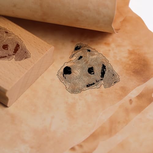 Dekolando Motivstempel Kromfohrländer Stempel Hund Holzstempel 48 x 42 mm