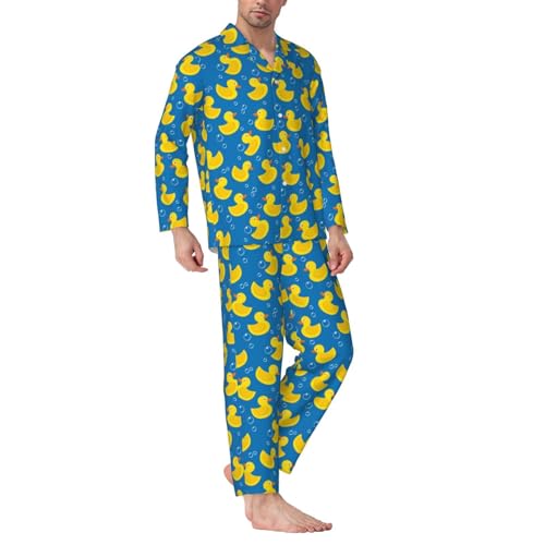 Rubber Duck For Men'S Pajamas Sets Sleepwear Long-Sleeve Top & Bottom 2 Piece Sleepwear3