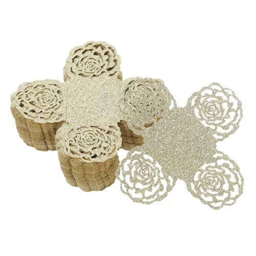 HIAKDOFT 100 Piezas de Moldes para Trufas de Papel Diseño Hueco en Rosa Dorado y Azul Verde, Cápsulas para Chocolates y Mini Cupcakes, Decoración para Bodas y Fiestas, Envoltorios