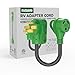 RVGUARD 50 Amp to 30 Amp RV Adapter Cord 12 Inch, NEMA 14-50P to NEMA TT-30R, Dogbone Electrical Converter with LED Power Indicator and Disconnect Handle, Green, ETL Listed