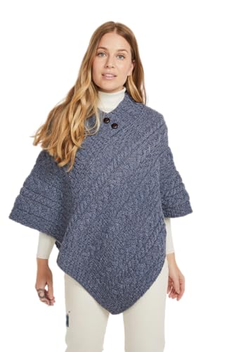 Image of Irish 100% Merino Wool Poncho for Women Made in Ireland