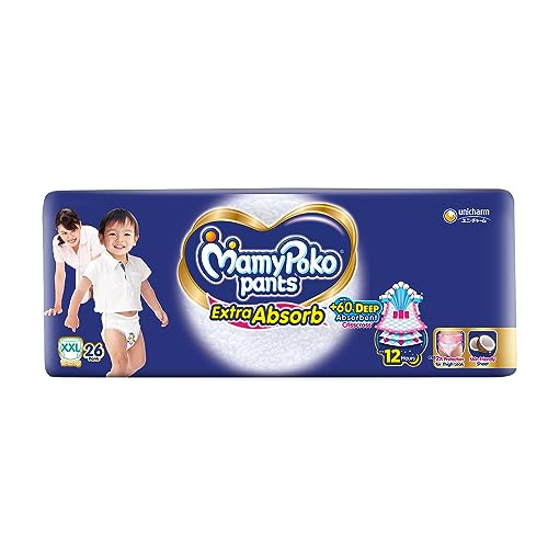 Image of MamyPoko Pants Extra Absorb Baby Diapers, XX-Large (XXL), 26 Count, 15-25 kg