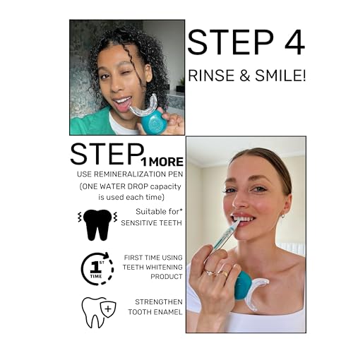 Image of Super Sparkle Booster Teeth Whitening Kit - 2 x 5ml Hydrogen Peroxide 6% Whitening Gel Syringes - Includes Rechargeable LED Whitening Device & Remineralization Pen - 10 to 15 Days Treatment