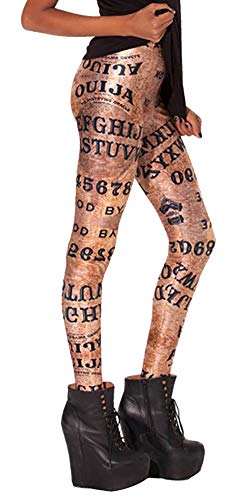 Image of QZUnique Leggings for Women, Halloween Full-Length Printed Legging Footless Elastic Yoga Pants, Regular and Plus Size