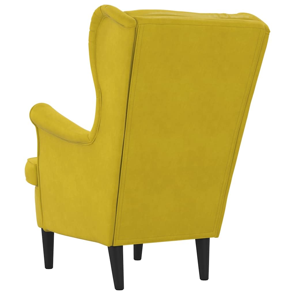 vidaXL Poltrona Giallo Senape in Velluto