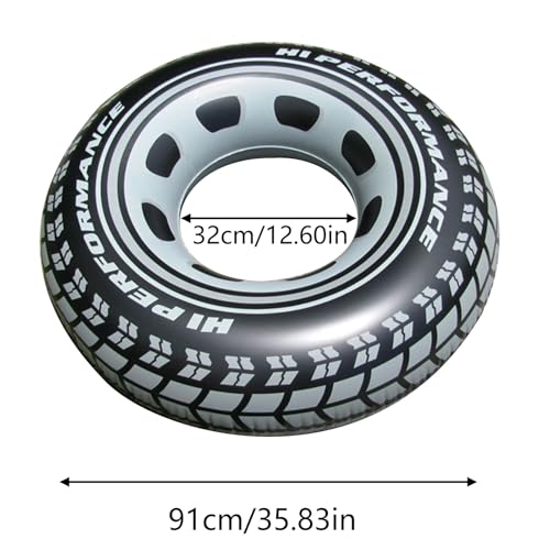 Schwimmreifen Erwachsene Kinder Groß, Stabil Schwimmring XXL Erwachsene Reifenschlauch Schwimmring Schwimmbad Aufblasbarer Gummiring Monstertruck-Reifen Aufblasbarer Schwimmreifen Schwimmreifen 91cm