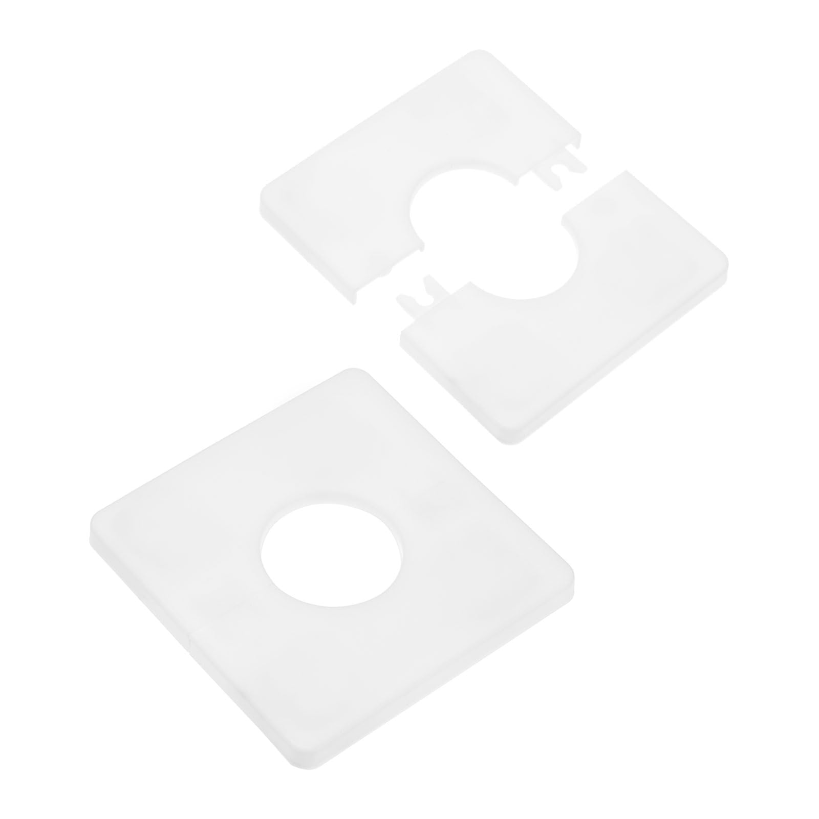 M METERXITY 2-Pack Wall Split Flange, ABS Square Self-Adhesive Escutcheon Plate Cover Buckle for 33mm/1.3in Dia Pipe Accessories/Floor/Ceiling, Plumbing Cover Plates [White,7mm/0.28in H]