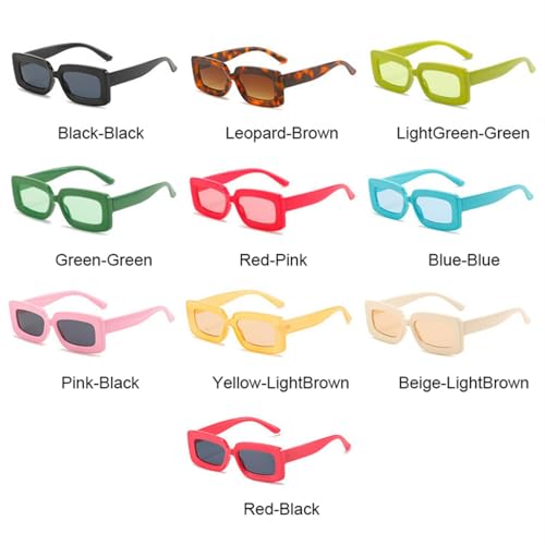 Lunettes de soleil rétro de qualité supérieure style vert et rose - 3