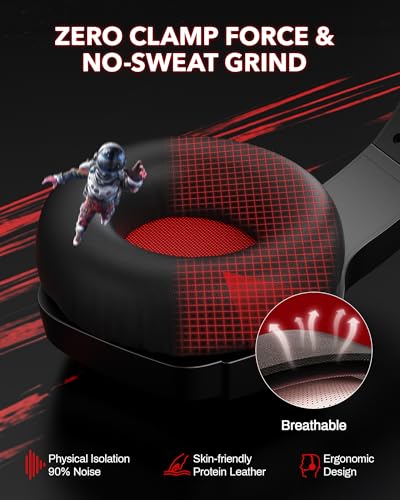 BINNUNE Wireless Gaming Headset with 2.4GHz for PS5, PS4, PC, Switch, FPS Gamers, 120Hrs+ Bluetooth 5.3 Gaming Headsets with Noise Canceling Mic, 50MM Headphones for Laptop, Mobile, Mac - Image 6