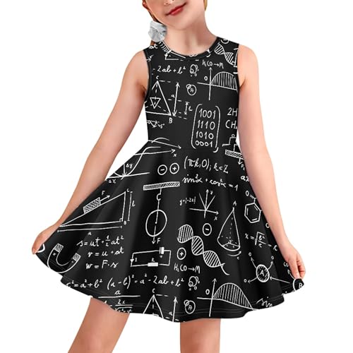 CLOHOMIN Girls Sleeveless Party Dress Tank Swing Dress Toddler Twirly Dresses Midi Sundress