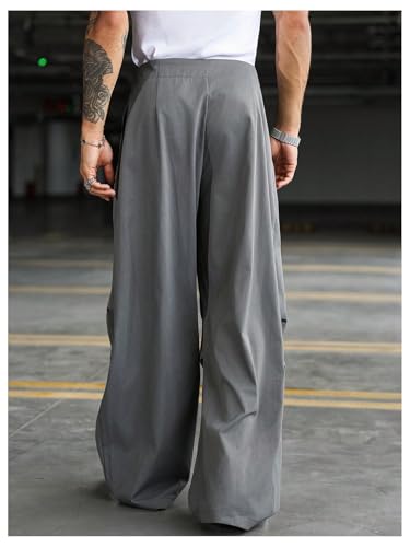 Men's Wide Leg Pant Baggy Pleated Dress Pants Zipper Fly Trousers Casual Business Workout Slacks with Pocket2