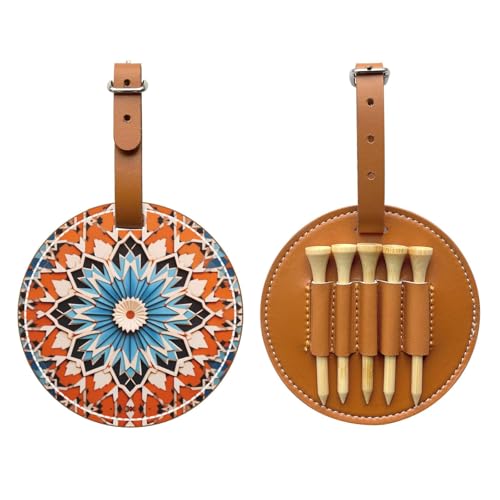 Colored Pattern Brown Golf tee Storage Bag - Durable and wear-Resistant Golf Accessories