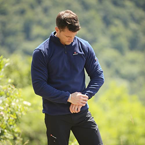 HöHenhorn Skyja - Felpa In Pile Da Uomo Con Mezza Zip, Blu Scuro, M - 2