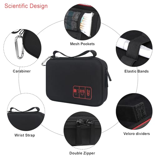 Image of Elonbo Diabetic Supplies Travel Case for Glucose Meter Diabetes Testing Kit | Portable Diabetes Testing Kit Storage Organizer Bag, Glucose Meter Insulin Pen Carrying Case for Test Strips Lancets, Black
