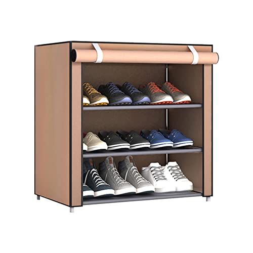 Youding Zapatero, Tela no Tejida 4 Niveles, Zapatero Plegable con Capacidad para hasta 9 Pares, Metal con Cubierta a Prueba Polvo, Organizador Zapatos para Pasillo Dormitorio