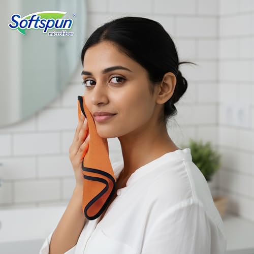 Image of SOFTSPUN Microfiber Hand & Face Wipes 280 GSM 20x30 Cms, 4 Piece Towel Set, (Brown) Super Soft & Silky for Hand, Face and Body - Hypoallergenic Sensitive Skin Wipes & Washcloths.