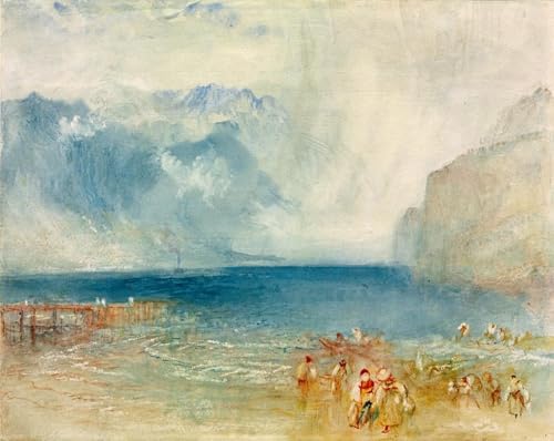 Cuadro pintura mural de el primer barco de Lucerna de Turner con acabado lienzo premium