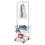 Whitmor Commercial Rolling Laundry Butler with Wire Storage Rack - Image 3