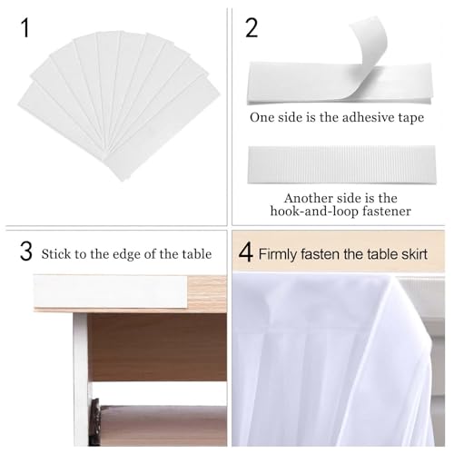 image for gogoparti White Table Skirts for Rectangle Tables 6ft White Tulle Tabl