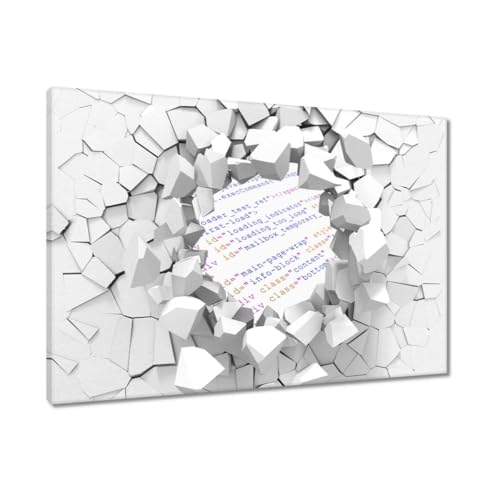 Peinture imprim&eacute;e sur toile th&egrave;me codage HTML pour dynamiser une salle informatique