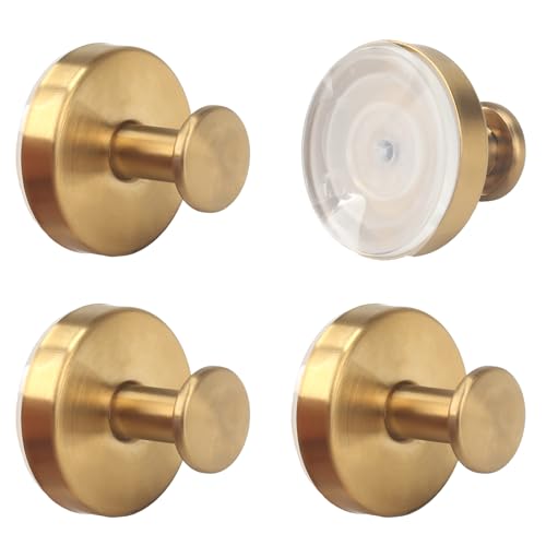 VirtuGro 4 Pièces Crochet Ventouse Salle de Bain Puissante 5KG Porte Serviette Sans Percage Réutilisable en Acier inoxydable 304 pour Cuisine les Portes en...