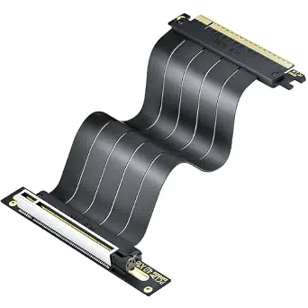PCIe 4.0 x16 Riser Cable 100mm, 64GB/s Shielded Flexible GPU Extension Cable for Vertical GPU Mount, Supports RTX 40/30 Series and RX 7000/6000 Series