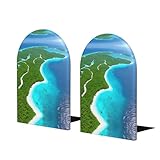 An island in the oceanThis bookend is crafted from premium beech wood and sturdy metal, boasting a robust and textured structure. The front features a full-width printed design, easily blending into various home and office settings. A heavy-duty meta...