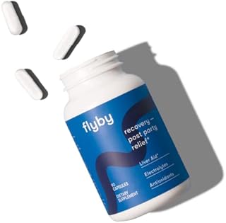 Flyby Recovery Pills - Electrolyte Capsules w/Dihydromyricetin (DHM), Milk Thistle, Vitamin B12 - Hydration & Headache Support Pills - Dehydration Relief Supplement - 90 Count