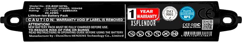 Replacement Battery for Bose 404600, Soundlink, SoundLink 3 Part NO 330105, 330105A, 330107