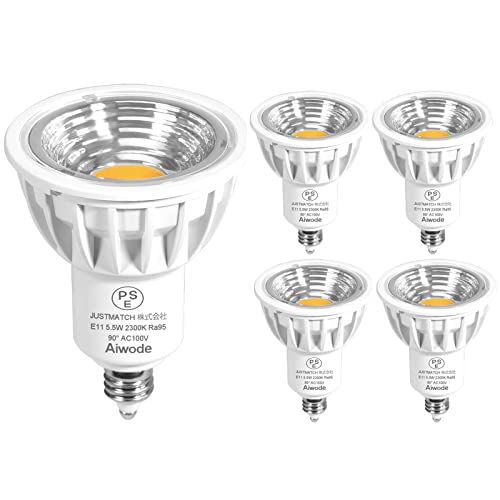 Aiwode 5.5W LEDd E11 dF2300K ≏ޗ{̃nQd60W`A|ỈFRa95 r[px90x Ή LEDX|bgCgA邳550lm A5ZbgB