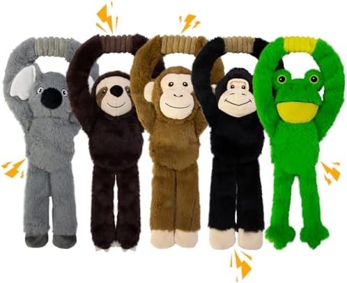 Chongqile No Stuffing 5-Pack Dog Toys, Squeaky Plush with Crinkle...