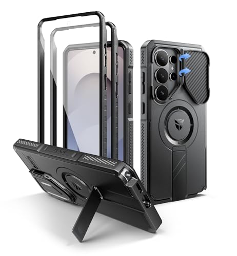 Image of Dexnor for Samsung Galaxy S26 Ultra Case with Camera Cover & Adjustable Kickstand & Screen Protector, Compatible with MagSafe, Rugged Shockproof Bumper Cases Magnetic Protective Cover(2026),6.9 inch Black