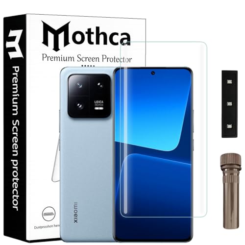 Image of Mothca Curved UV Tempered Glass Screen Protector for Xiaomi 13 Pro | Transparent | Pack of 1 | Full Screen Coverage with UV Installation Kit